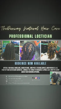 a flyer for the natural hair care professional loctician